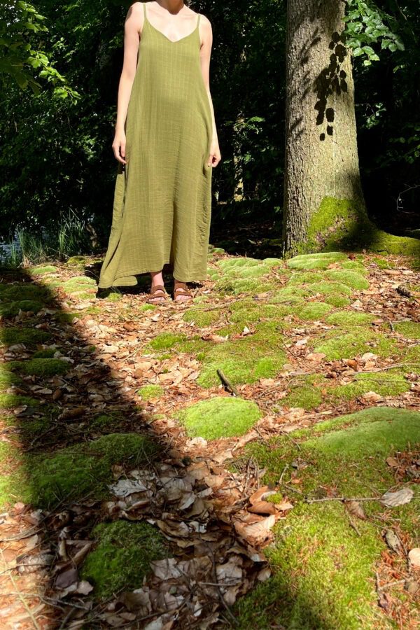 MUSLIN DRESS OLIVE